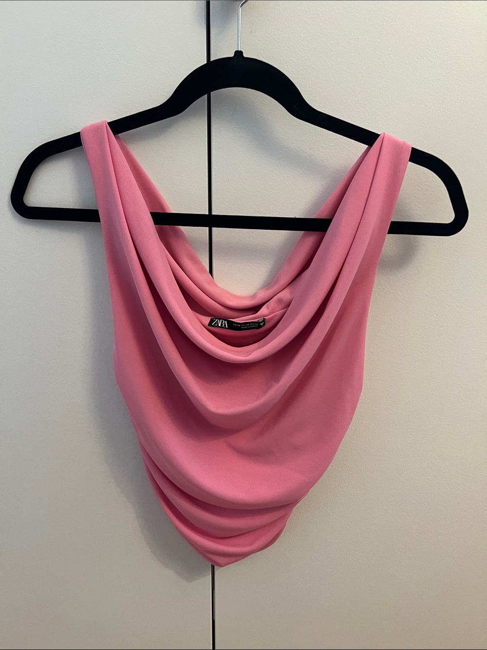 Zara Pink Draped Cowl Neck Camisole